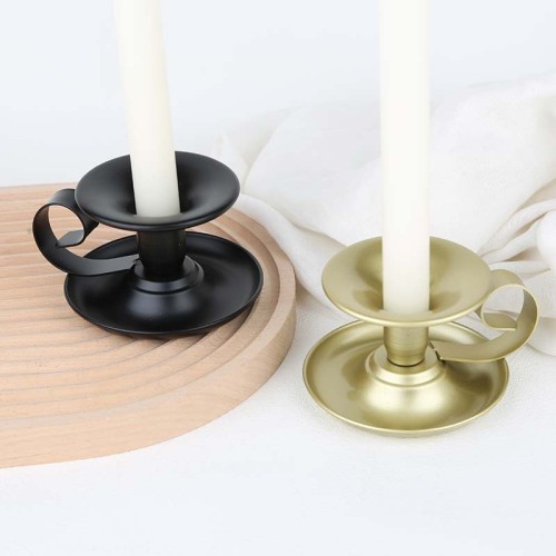 Black Gold Iron Candlestick Taper Candle Holder Creative Metal Plating Candle Stand for Table Wedding Decoration