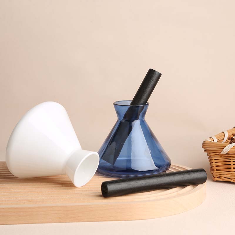 Creative Blue Black 200ml Matte Surface Empty Clear Glass Aromatherapy Diffuser Bottles Fragrance Jars Scent Container 