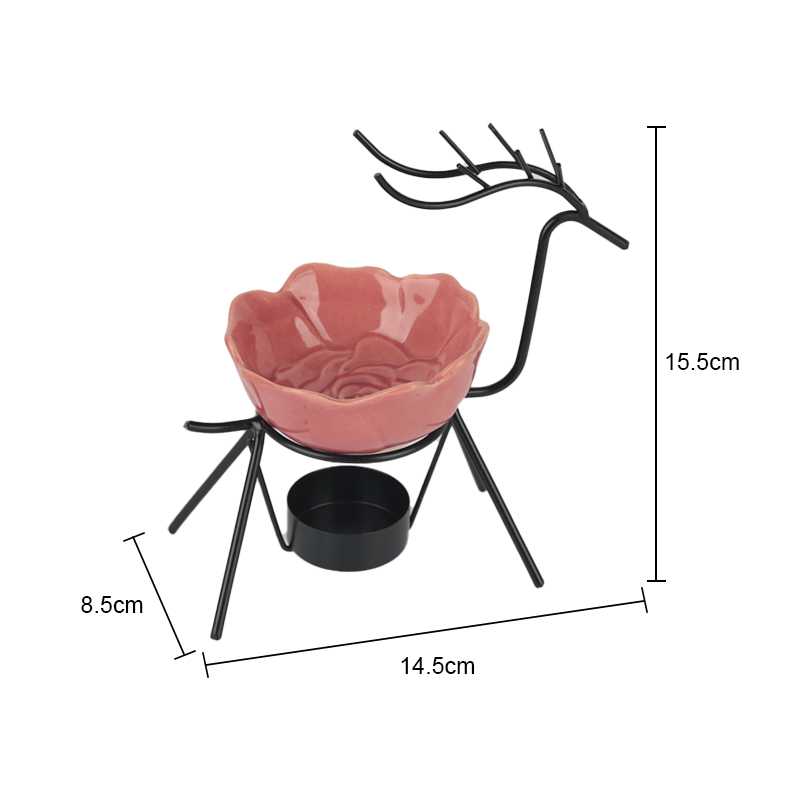 Deer-Shaped Home Decoration Metal Tealight Candle Holders Essential Oil Incense Aroma Burner Tea Light Holder 