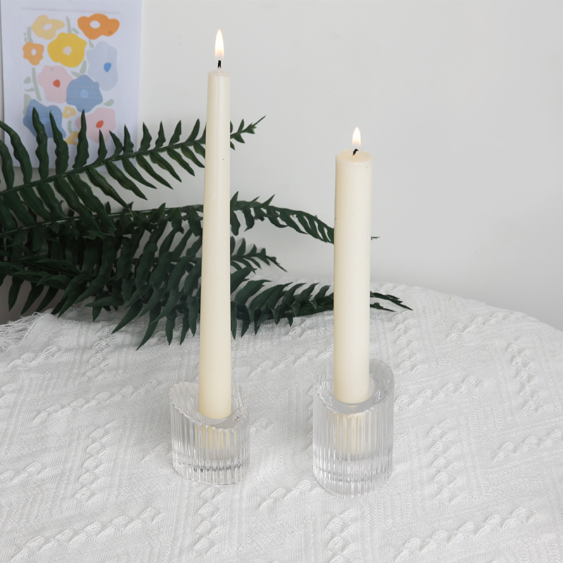 Nordic Luxury Decor Small Clear Glass Crystal Taper Candle Holders Candlestick for Table Centerpiece Wedding Valentines Day 