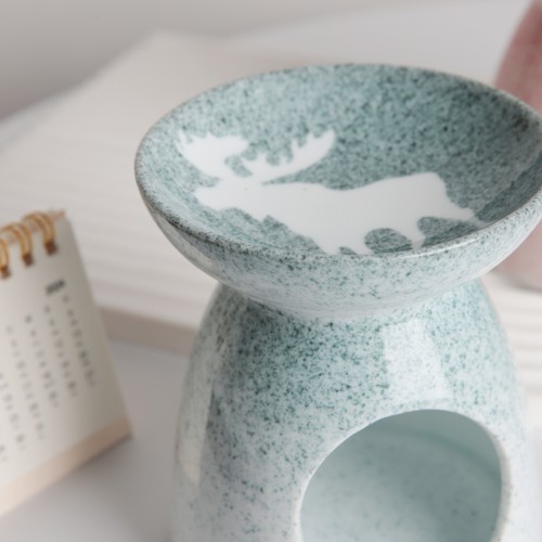 Colored Drawing Ceramic Tealight Candle Holder Burner Essential Oil Candle Wax Warmer Aromatherapy Aroma Ceramic Oil Diffuser