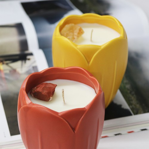 Designer Tulip Flowers Gradient New Arrival Create Luxury Home Decoration Novelty Candles