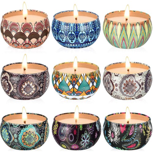 Customized New Ethnic Style Set Metal Tinplate Soy Wax Scented Candle