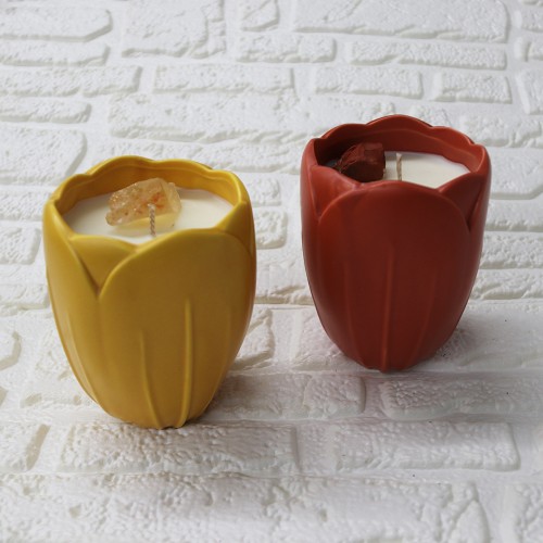 Designer Tulip Flowers Gradient New Arrival Create Luxury Home Decoration Novelty Candles