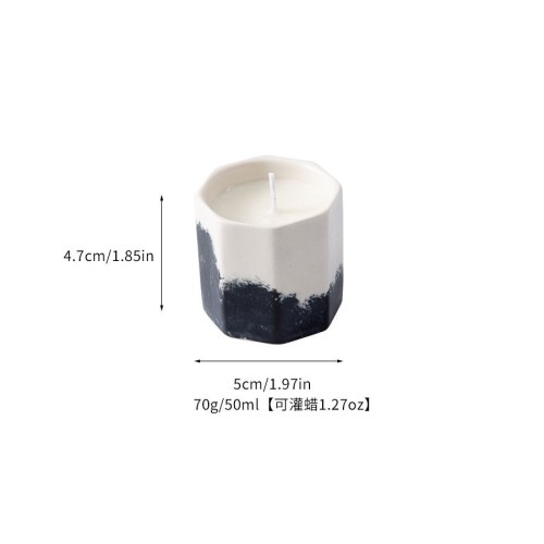 Small Size Matte Ceramic Candle Cup Jar Set Handmade Scented Jar Ceramic Soy Candle with Soy Wax