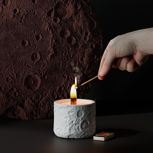 Kabbalah High Customization Original Design Moon Surface Round Cylinder Candle Vessel Cement Candle Jar