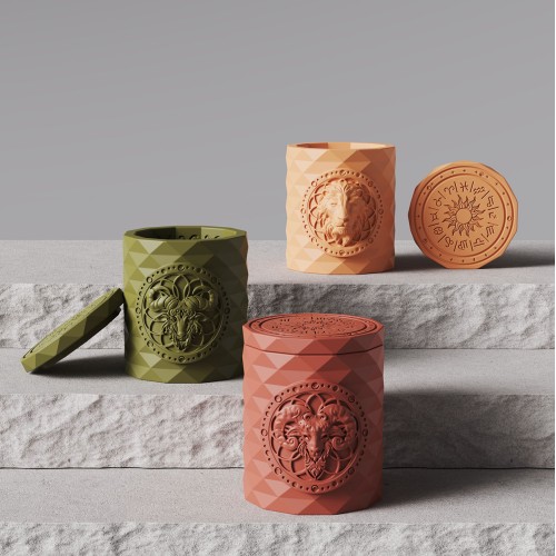 Kabbalah New Launched Green Pattern Printing Luxury US Dollar Cement Ceramic Soy Wax Scented Candle Jar