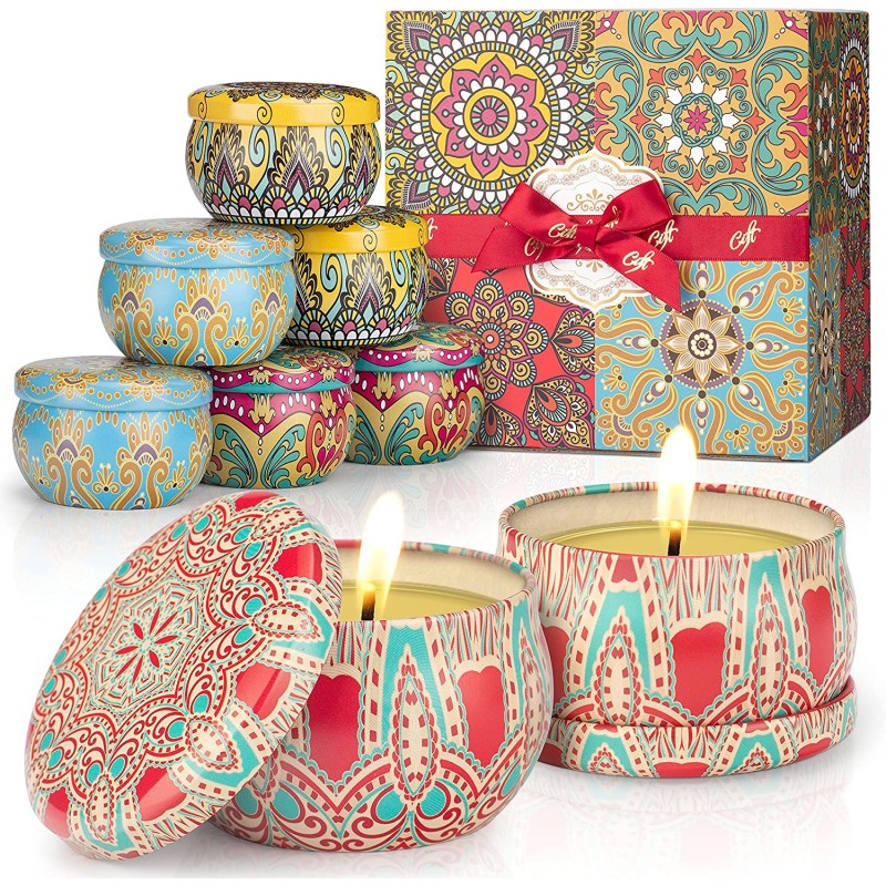 Customized New Ethnic Style Set Metal Tinplate Soy Wax Scented Candle