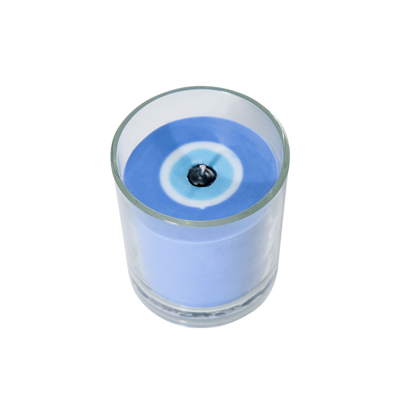 2024 Hot Sale Customize  White Glass Crystal Scented Candle Evil Eye Bracelet Hide in Wax 