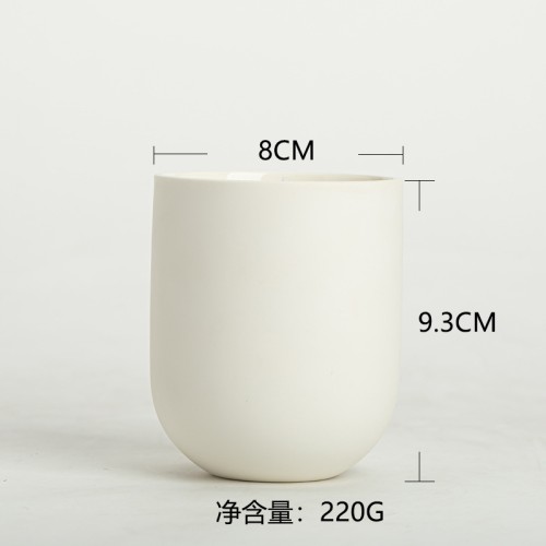 Small Size 220G Home Decoration Valentine's Day Durable ODM & OEM Ceramic White Matt Finished Candle Jar Scented Candle