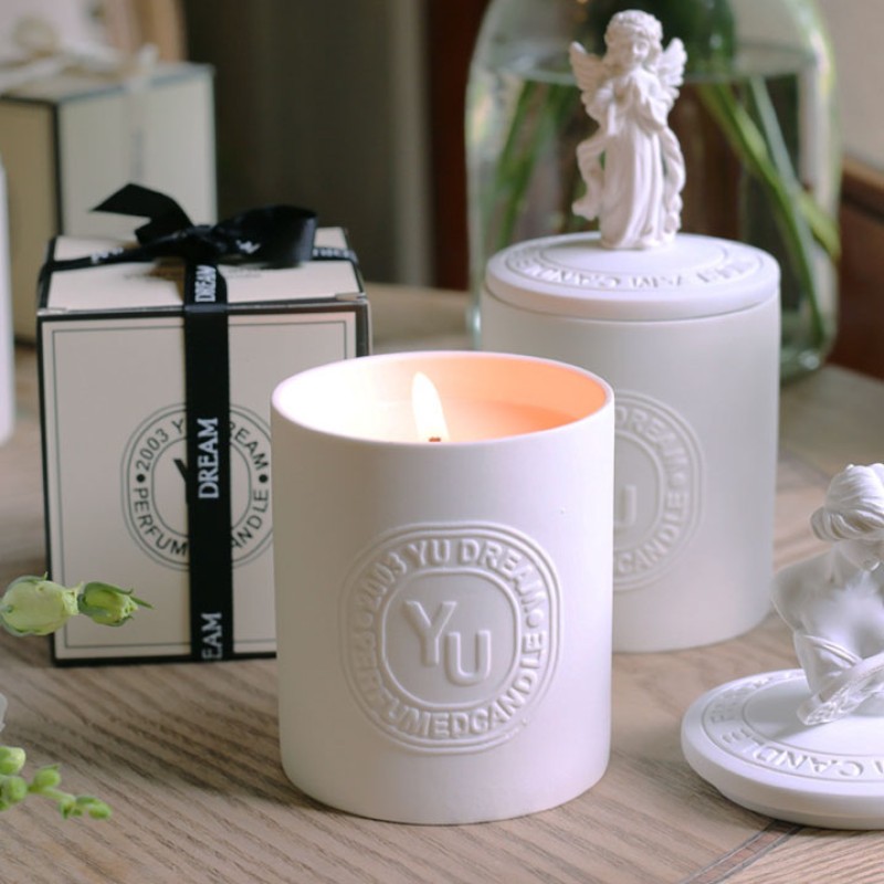 Home Decor High Quality Ceramic Candle Jars Soy Wax Scented Candle With Packing