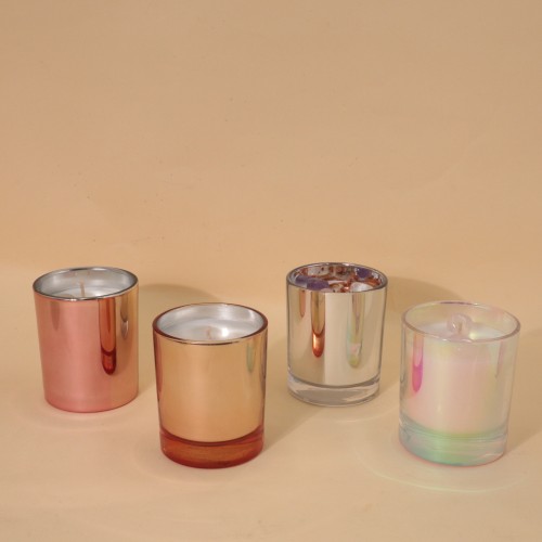 2024 Wholesale Electroplate Factory Glasses Have Their Own Label Wood Core Scented Candles