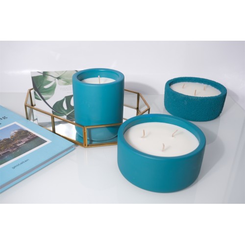 Blue Unique Design Private Label Romantic Ceramic Scented Candle