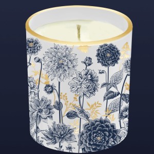 Chakra Factory Wholesale Home Decoration Luxury Special Cornflower Pattern New White Ceramic Candle Jar 