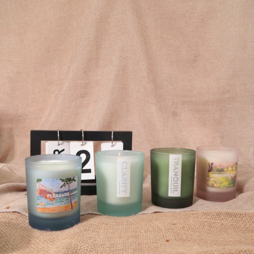 Multi Color Empty Candle Vessels Double Wall Luxury Glass Jars Soy Wax Votive Candle Holder for Candles