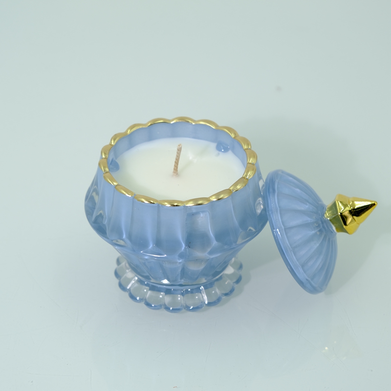 Wholesale Hot Selling Custom Logo Luxury Glass Candle Jar Soy Wax Candle