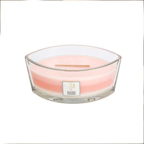 Kabbalah Transparent Boat Shaped Glass Candle Large Oval Jar Wooden Wick Vessels Candle With Lid