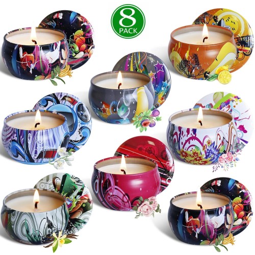 Customized New Ethnic Style Set Metal Tinplate Soy Wax Scented Candle