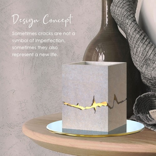 Unique Luxury Soy Wax Cracked Cement Container Making Kit Crystal Scented Candle