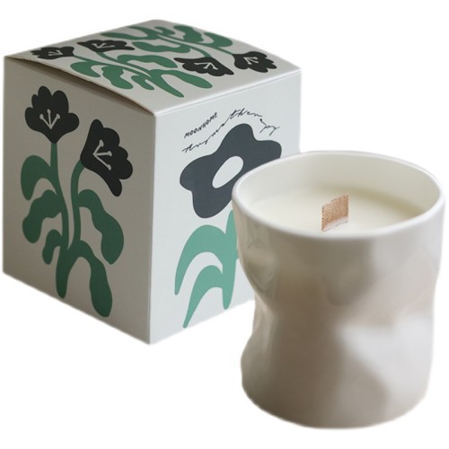 Wholesale Luxury High Quality Crinkled Textured Candle Jar Private Label Scented Ceramic Candle