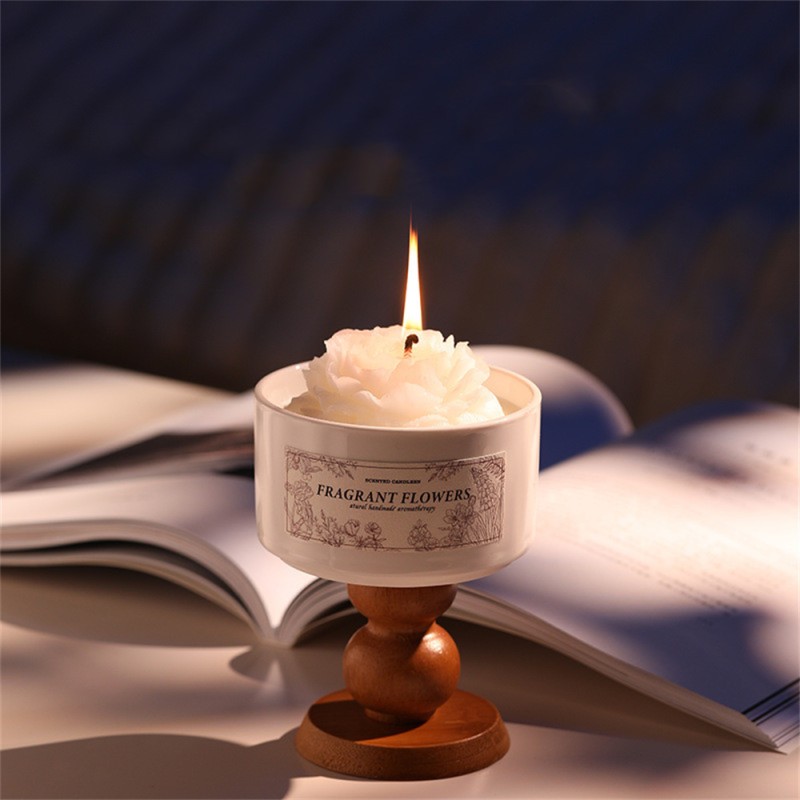 Kabbalah Wholesale Unique Design Soy Wax Infused Custom Flower Wax Shape Candle for Gift 