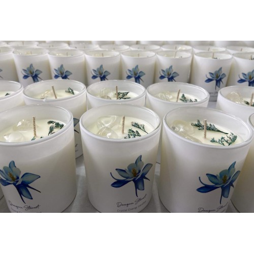 Matte White Candle Jar Custom Fragrance Aromatherapy Crystal Candle With Gift Box