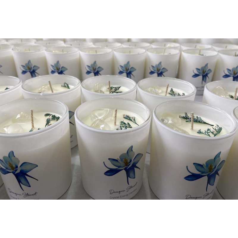 Matte White Candle Jar Custom Fragrance Aromatherapy Crystal Candle With Gift Box 