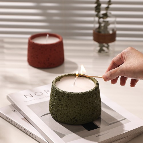 120G Luxurious Cement New Market Home Decorative Candle Making Simple Style Private Logo Big Size Ceramic Candle Jar