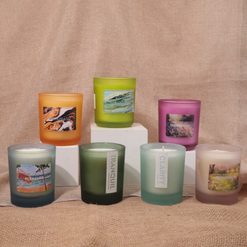 Multi Color Empty Candle Vessels Double Wall Luxury Glass Jars Soy Wax Votive Candle Holder for Candles