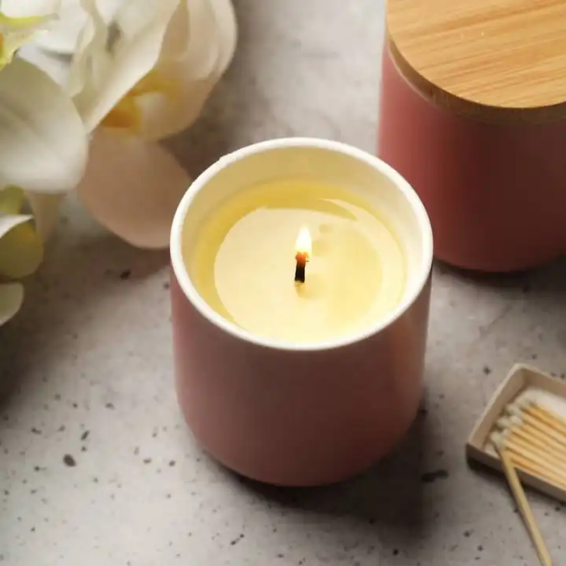 Kabbalah Hot Sale Wax Candle Novel Style Ceramic Aroma Candles Aromatic Sea Side Private Label Candles 