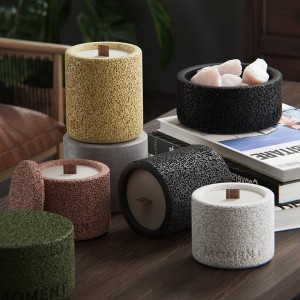 High Quality Colorful Cement Candle Jar Concrete Candle Jar for Candle Making 