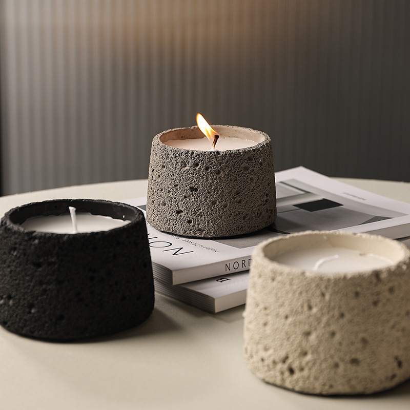 120G Luxurious Cement New Market Home Decorative Candle Making Simple Style Private Logo Big Size Ceramic Candle Jar 