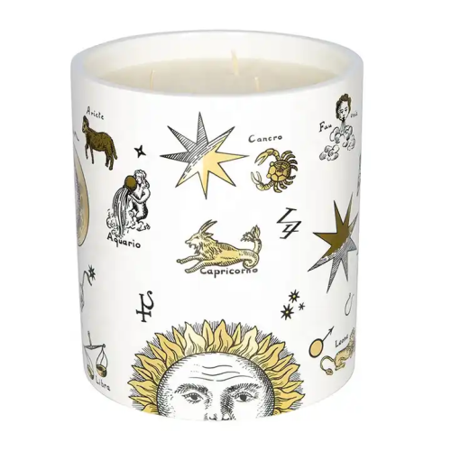 Kabbalah Luxury Private Label Star Moon Zodiac Ceramic Cup Scented Candles with Lid Package Box