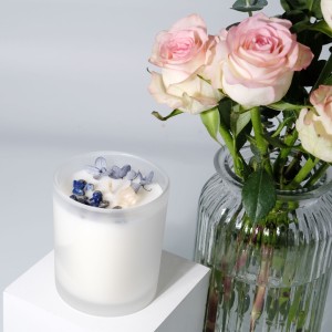 Luxurious Diy Gift Candle With Hand-Poured Crystals Dries Flowers Spiritual Healing Energy Candles 