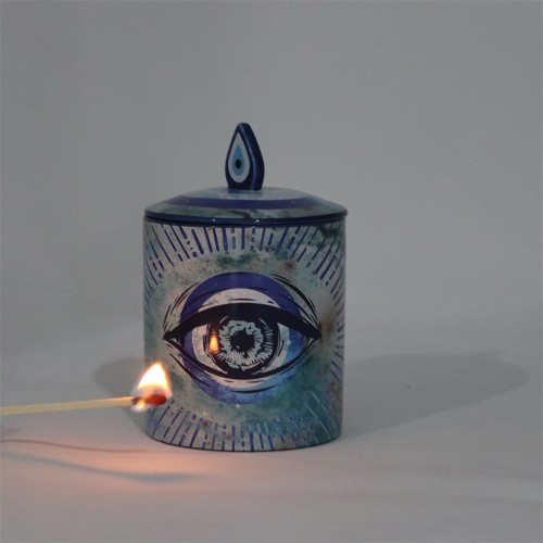 Chakra  Spiritual Protective Good Luck Novelty Stylish Blue Eye Coffee Tea Ceramic  Mug