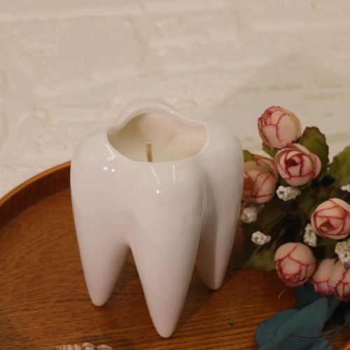 Kabbalah Custom Ceramic White Tooth Shaped for Candle Jar Pottery Crazy Mugs