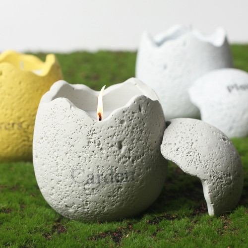 120G Custom logo Amber Grey Cement Candle Jars Concrete Candle Containers with Rough Surface