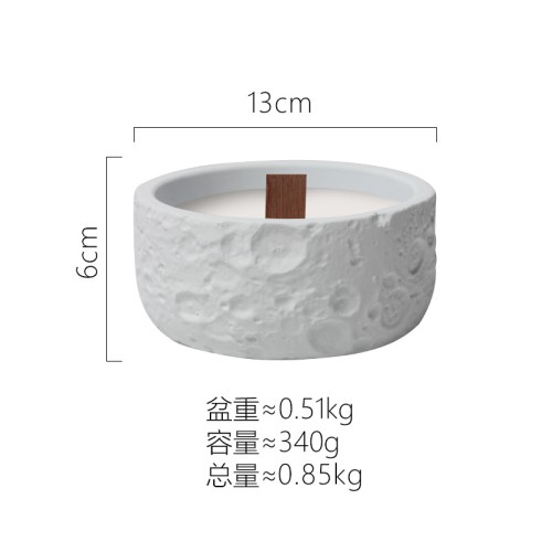 Kabbalah High Customization Original Design Moon Surface Round Cylinder Candle Vessel Cement Candle Jar