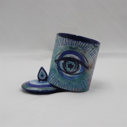 Chakra  Spiritual Protective Good Luck Novelty Stylish Blue Eye Coffee Tea Ceramic  Mug