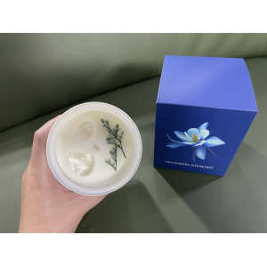 Matte White Candle Jar Custom Fragrance Aromatherapy Crystal Candle With Gift Box 