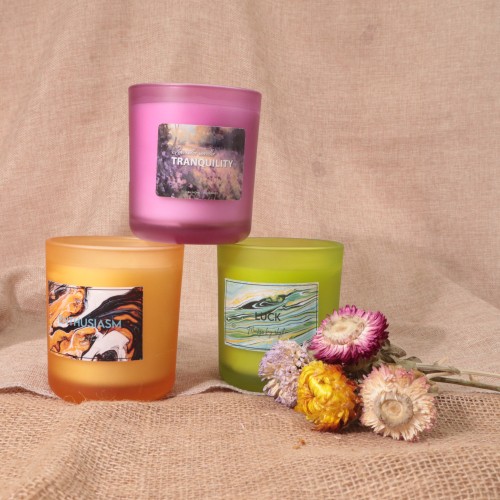 Multi Color Empty Candle Vessels Double Wall Luxury Glass Jars Soy Wax Votive Candle Holder for Candles