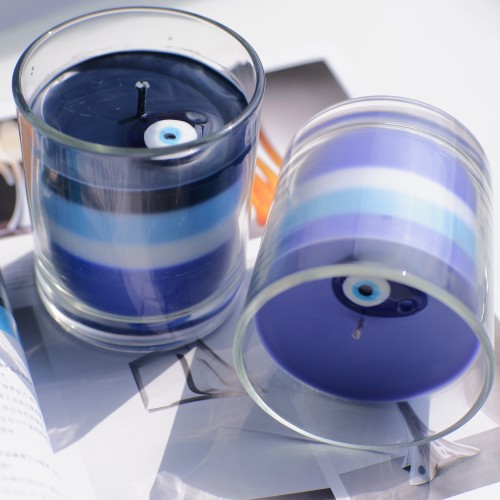 KABBALAH Crystal Infused Candles Home Fragrance Candle Glass Jar Evil Eye Crystal Candle